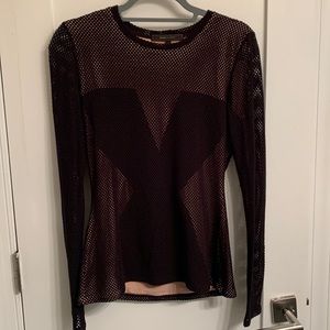 Black BCBG long sleeve with X front